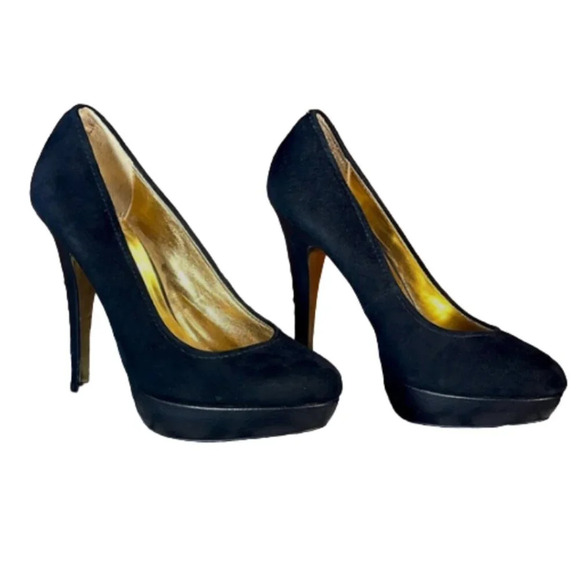 Ted Baker Jacklynn Black Suede Hight Platform heels size 8 - Picture 1 of 11